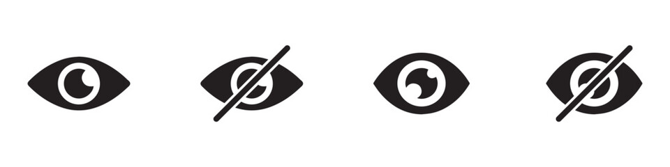 Eye icon set. See and unsee symbol. Show password. Vector illustration. Vector Graphic. EPS 10
