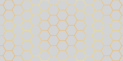 Seamless yellow honeycomb vector pattern with hexagon shapes and a geometric design