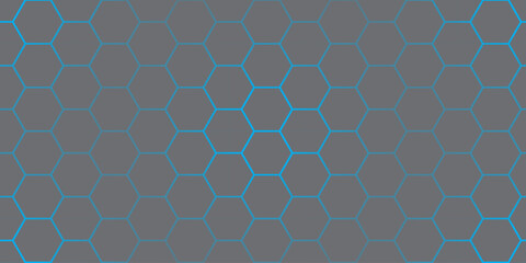 Obraz premium A seamless blue metal hexagonal honeycomb pattern creates a futuristic geometric texture