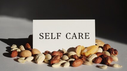 Self care card with assorted nuts