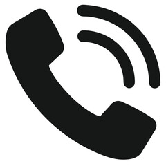 Black and White Phone Icon with Sound Waves Design for Communication Purposes
