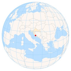 Location Map of Kastel Stafilic in Croatia