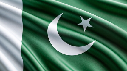 Waving Pakistani Flag, a Symbol of the Islamic Republic of Pakistan