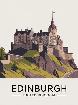 Vintage Travel Poster of Edinburgh United Kingdom  
