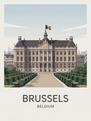 Vintage Travel Poster of Brussels Belgium  
