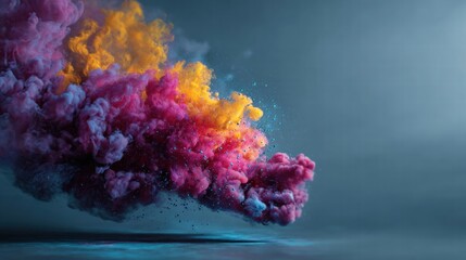 Vibrant Colored Cloud Explosion Over Water