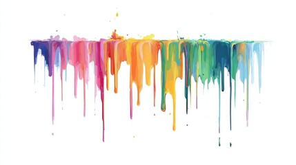 Vibrant Rainbow Paint Drip Artwork