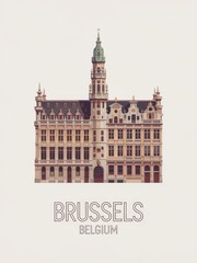 Vintage Travel Poster of Brussels Belgium  
