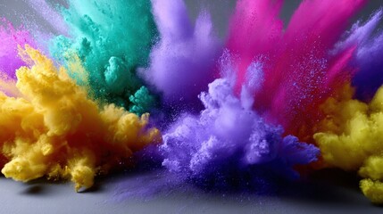 Vibrant Explosion of Colorful Powder Art