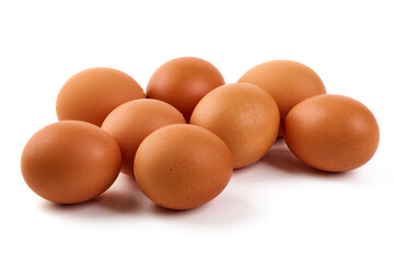 Brown Chicken Eggs, isolated on white background