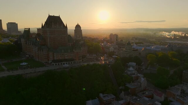sunset over in quebec city