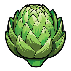 Vibrant Artichoke Illustration A Detailed Vegetarian Delight Depicting the Globe Artichoke's Unique Texture and Form