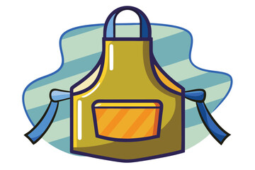 Simple Black and White Apron Illustration for Cooking and Protection with Neck Loop and Waist Ties Depicted in a Minimalist Style