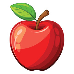 A Vibrant Apple Still Life Capturing Nature's Sweetness with Sliced Fruit and Lush Green Leaves in a Colorful Composition Vector Illustration