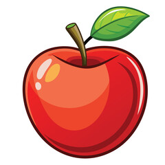 A Vibrant Apple Still Life Capturing Nature's Sweetness with Sliced Fruit and Lush Green Leaves in a Colorful Composition Vector Illustration