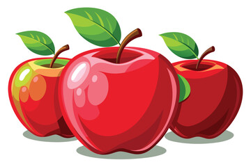 Vibrant Apple Still Life Capturing Nature's Sweetness with Sliced Fruit and Lush Green Leaves in a Colorful Composition