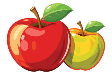 Vibrant Apple Still Life Capturing Nature's Sweetness with Sliced Fruit and Lush Green Leaves in a Colorful Composition