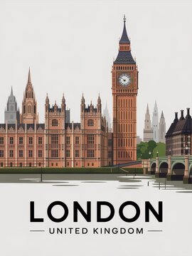 Vintage Travel Poster of London United Kingdom  
