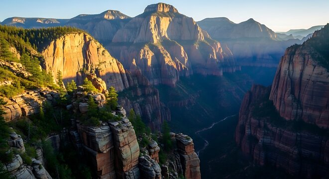 Zion Canyon Sunrise Panorama.