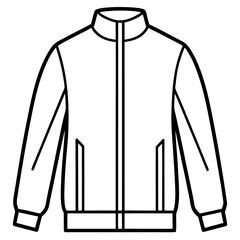 Minimal Tracksuit Jacket Outline Vector