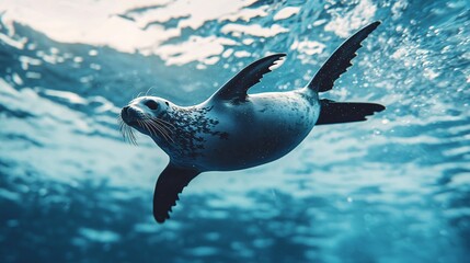 Close up of seals underwater