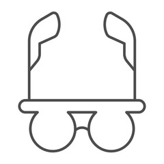 Scientist glasses thin line icon, vision treatment concept. Vector graphics. Lens selection tool, ophthalmology sign on white background, outline style icon for mobile or web design.