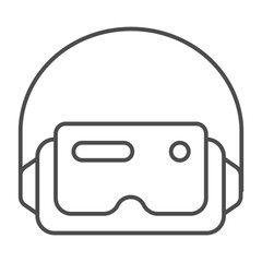 Glasses for VR thin line icon, optical equipment concept. Vector graphics. Augmented reality glasses, surround vision sign on white background, outline style icon for mobile or web design.