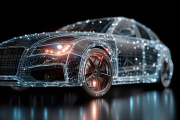 Fototapeta premium Automotive communication industry, such as cybersecuity threats, data privacy oncerns, or the need for gobal standardization. Geneative AI
