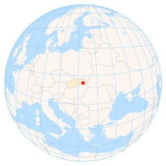 Location Map of Kosice in Slovakia