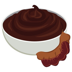 tamarind paste in a bowl.