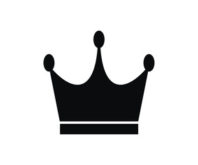 Crown icon. Simple black crown symbol vector design and illustration on white or transparent background. 
