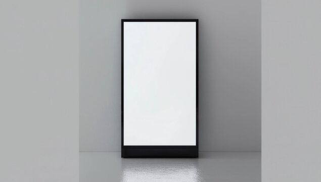 Digital signage with blank screen isolated on white background. Mockup to showcasing information or advertising