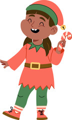 Smiling Girl in Elf Costume