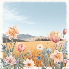 Whispers of Spring: Watercolor Florals in Soft Pastel Hues