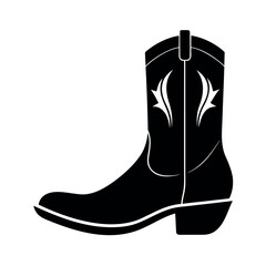 a-stark-black-silhouette-of-a-classic-cowboy-boot-silhouette vector design .eps