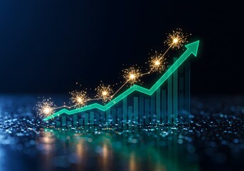Celebrate your stunning business growth with a vibrant modern financial chart showing exponential success