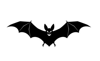 Fototapeta premium Black bat silhouette isolated on transparent background