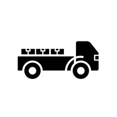 Pickup truck with packages - vector icon