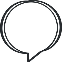 Black outlined empty speech bubble icon for communication or dialogue representation