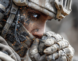 Cyberattack Soldier AI generated