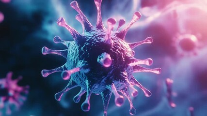 Microscopic view of virus cells showing contagious disease - Powered by Adobe