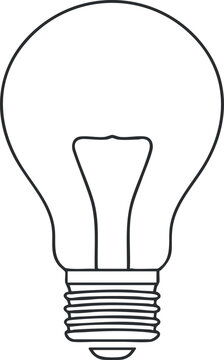 recommend clip art: Outline illustration of a classic light bulb symbolizing electricity energy and innovation