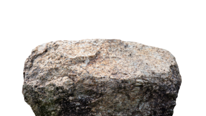 Stone Rock podium stage isolated on background for Product Display,Black and Green Sea Rock Stand with rough surface texture,Nature Rock cliff element with.Stone garden decoration