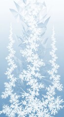 Intricate White Snowflakes Adorned on a Soft Blue Geometric Ice Crystal Background