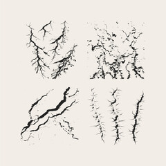 Old concrete with cracks grainy vector texture design element.