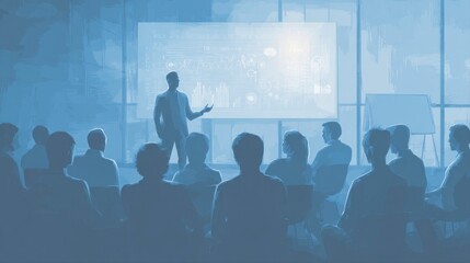 Entrepreneur Pitching Fintech Startup Ideas to Investors in Meeting Room