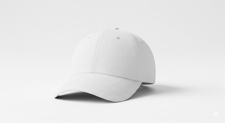 Fototapeta premium Blank white baseball cap mockup, sporty headwear, isolated transparent background.