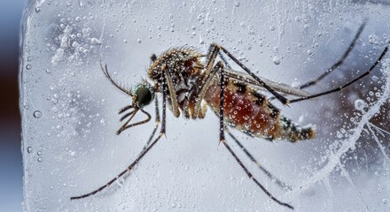 Mosquito Frozen in Time - A Macro View of Natures Vulnerability.