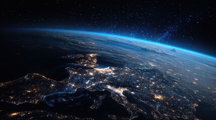 Fototapeta premium europe at night from space