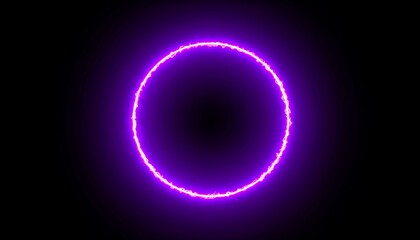 Bright, glowing purple circle on black
